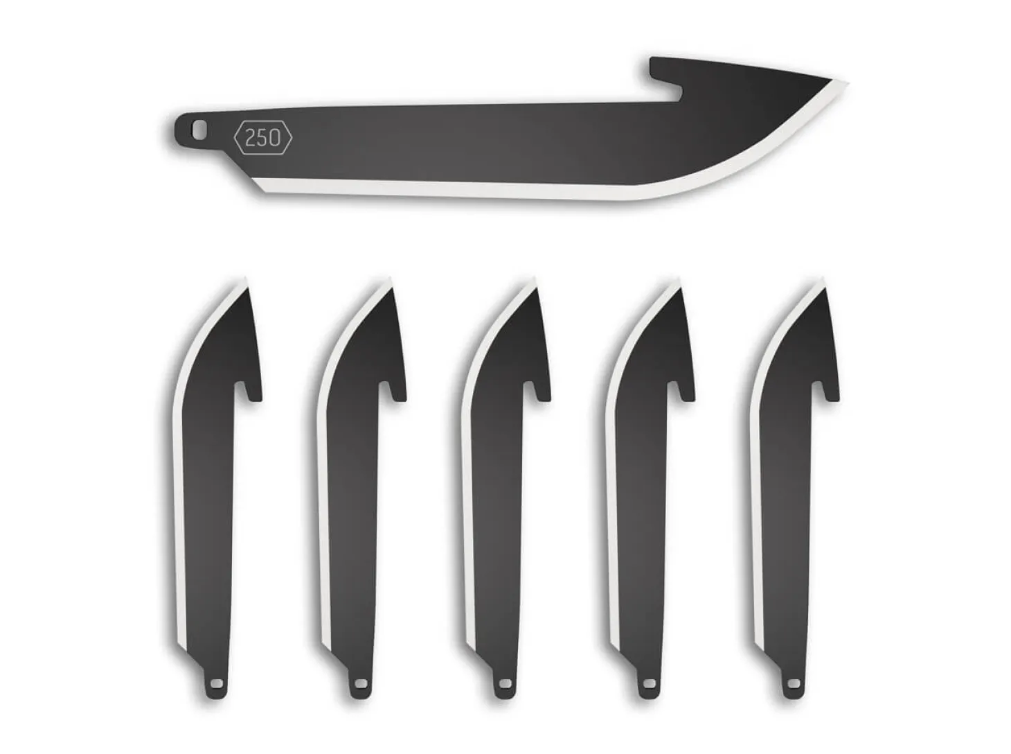 2.5" Drop Point Replacement Blades 6-Pack Black Oxide