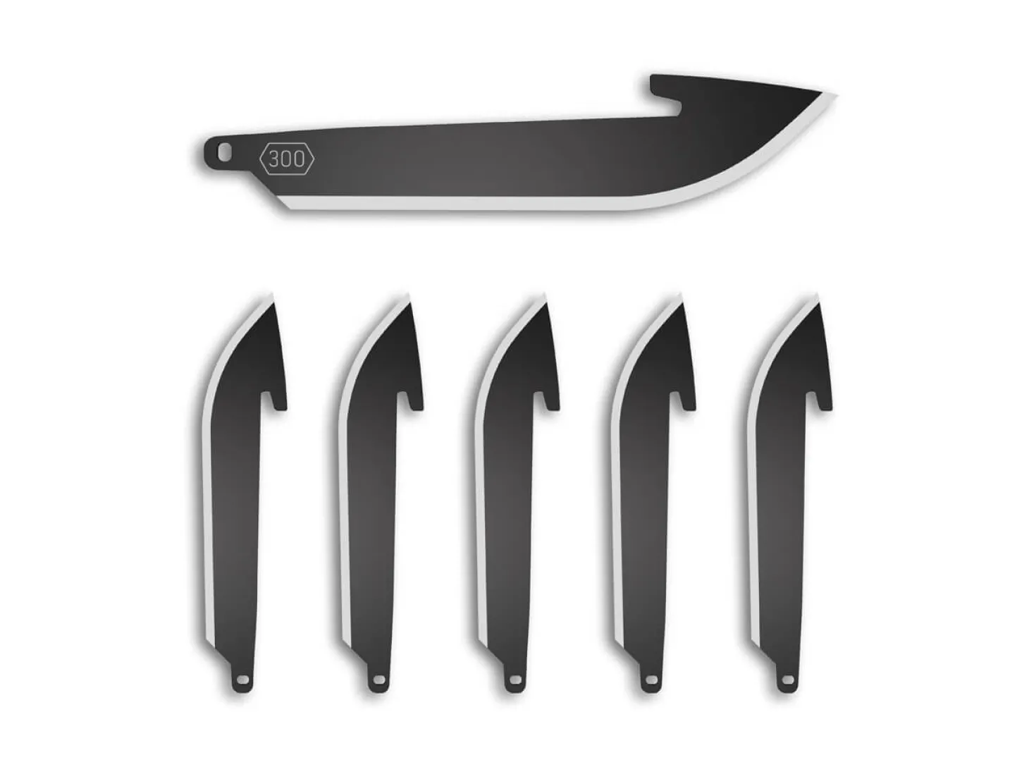 3.0" Drop Point Replacement Blades 6-Pack Black Oxide