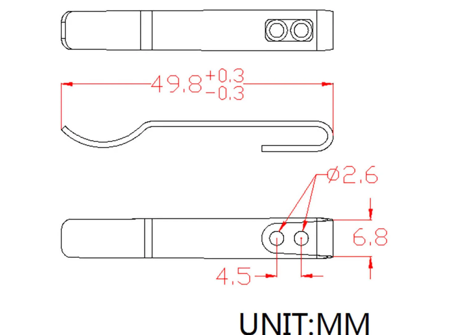 Black Stainless Steel Clip CA-07A