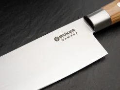 Damast Olive Chefmesser Groß