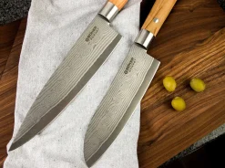 Damast Olive Chefmesser Klein