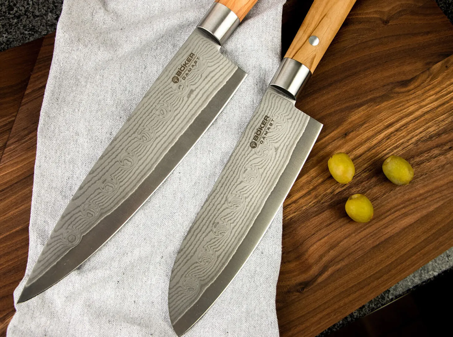 Damast Olive Santoku