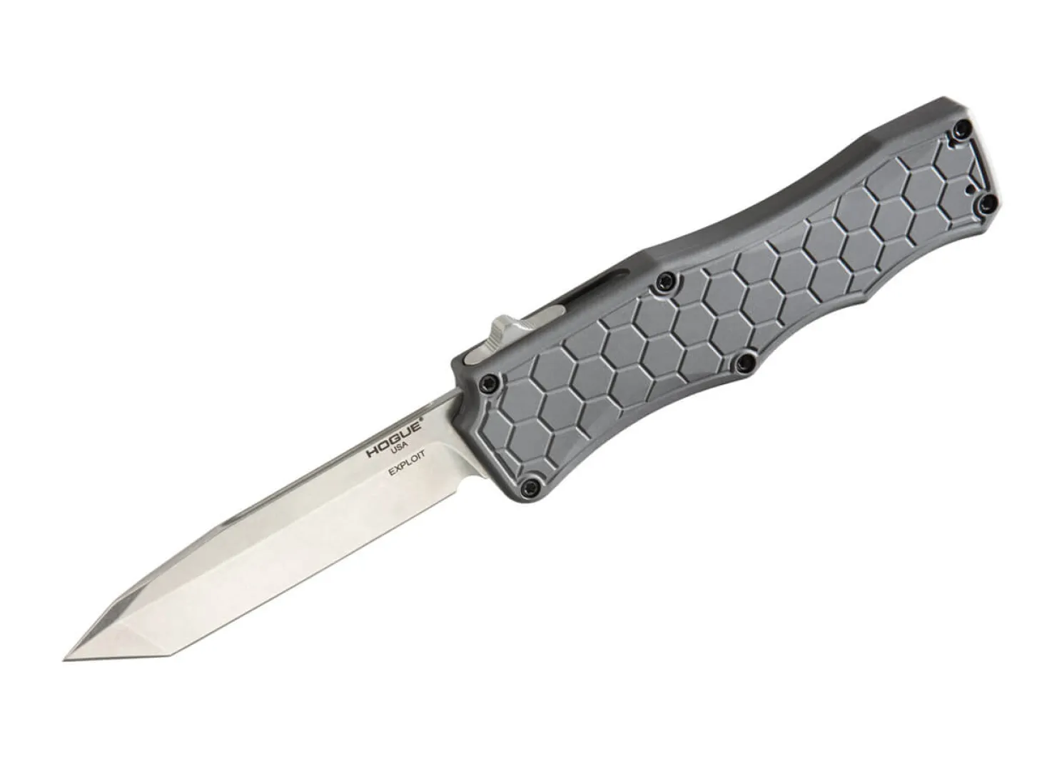 Exploit OTF Automatic 3.5 Tanto Aluminum Grey Tumbled