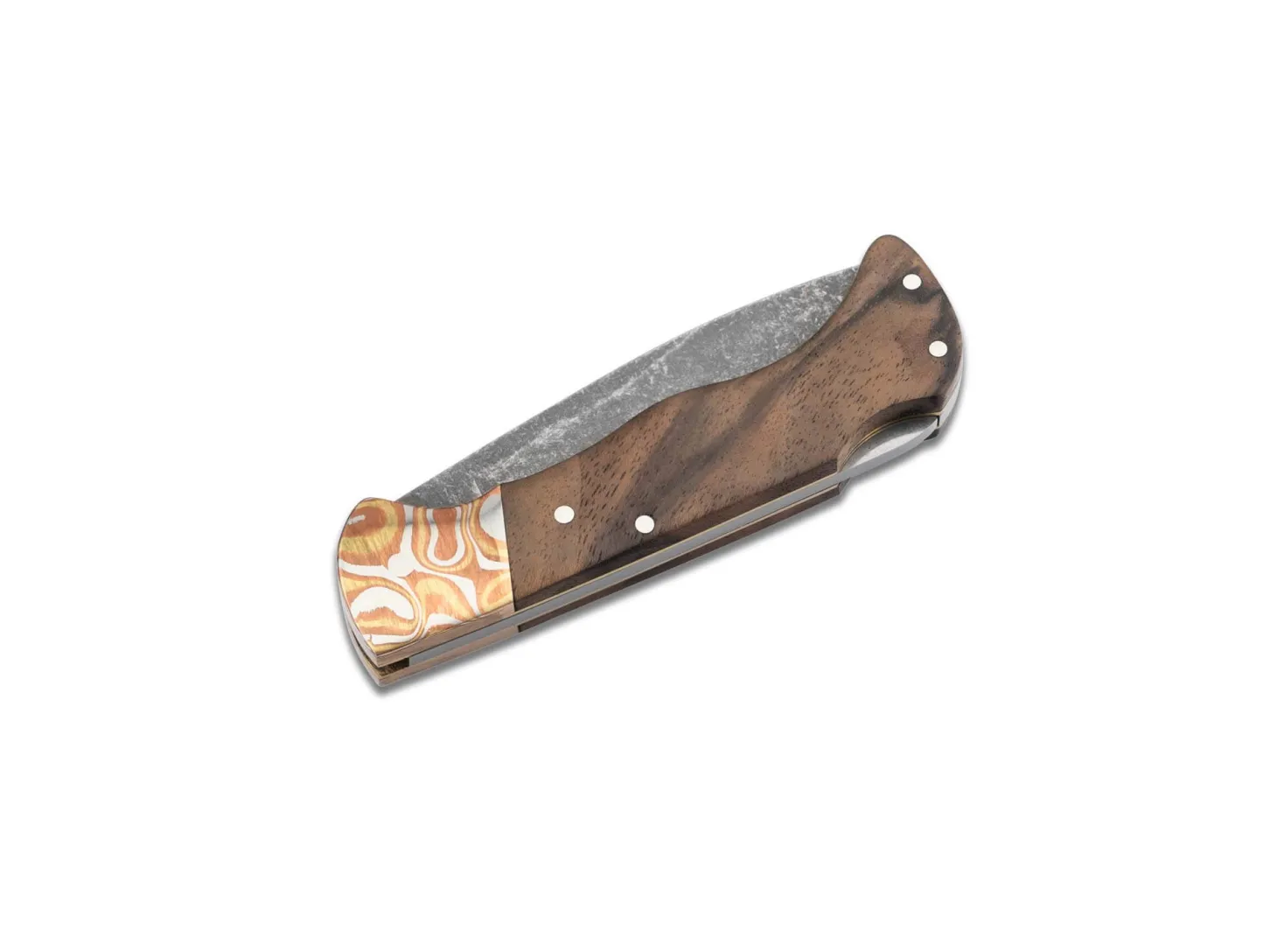 Folding Hunter Mokume Walnuss Black Stonewash