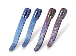 Four Flamed Titanium Clips T002C