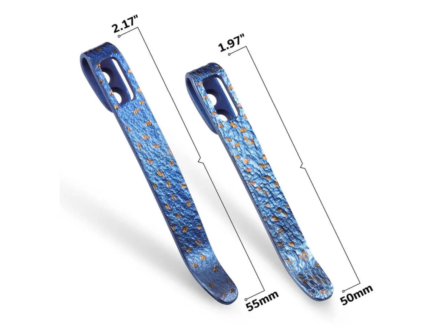 Four Flamed Titanium Clips T002C