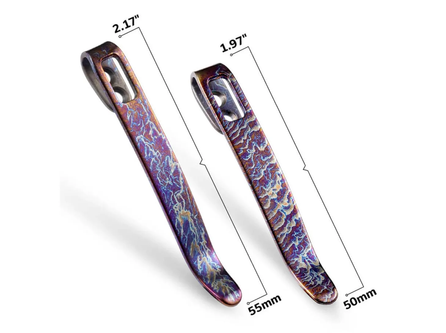 Four Flamed Titanium Clips T002C