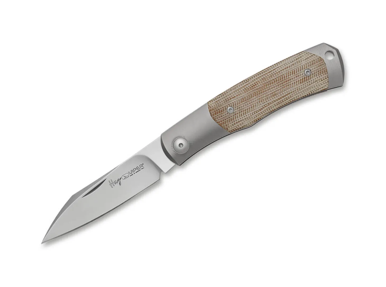 Hug II Titanium Micarta Brown