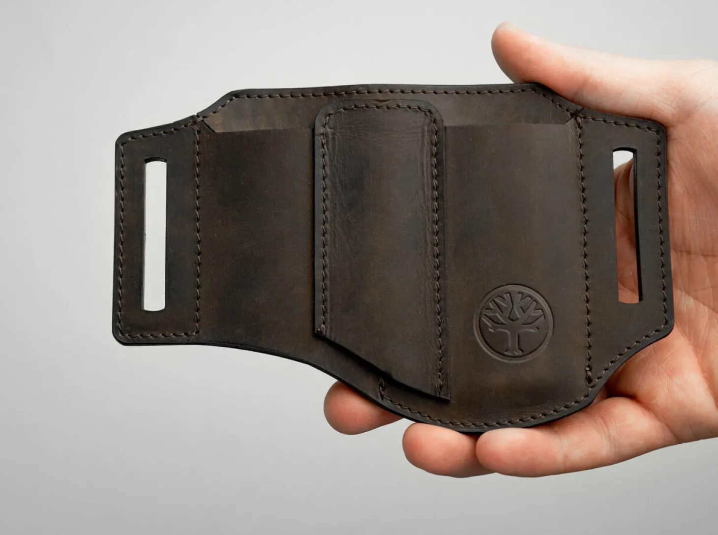 Lederholster ED-Three Braun
