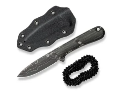 Mini Elementum Fixed Micarta Dark Green Damascus