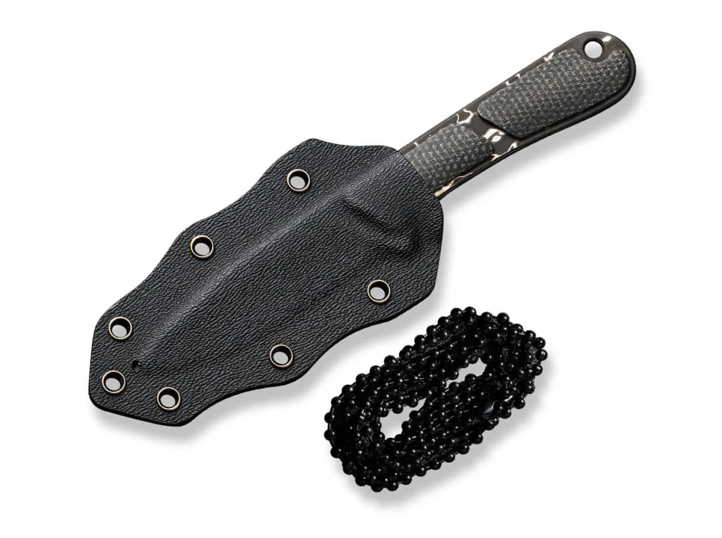 Mini Elementum Fixed Micarta Dark Green Damascus