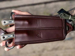 Muley Combo Leather Sheath Tan Black G10