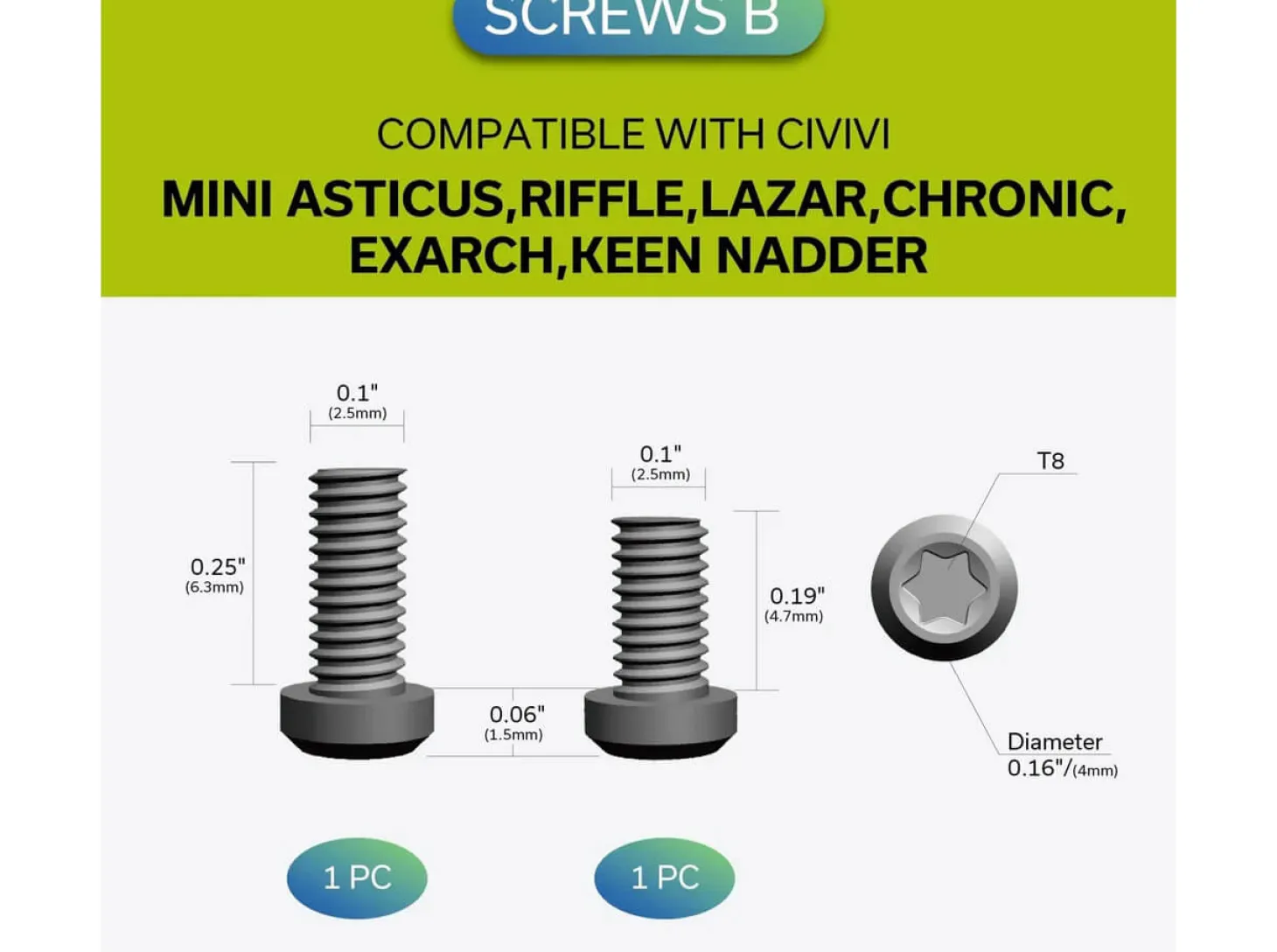 Plain Titanium Clip T001C