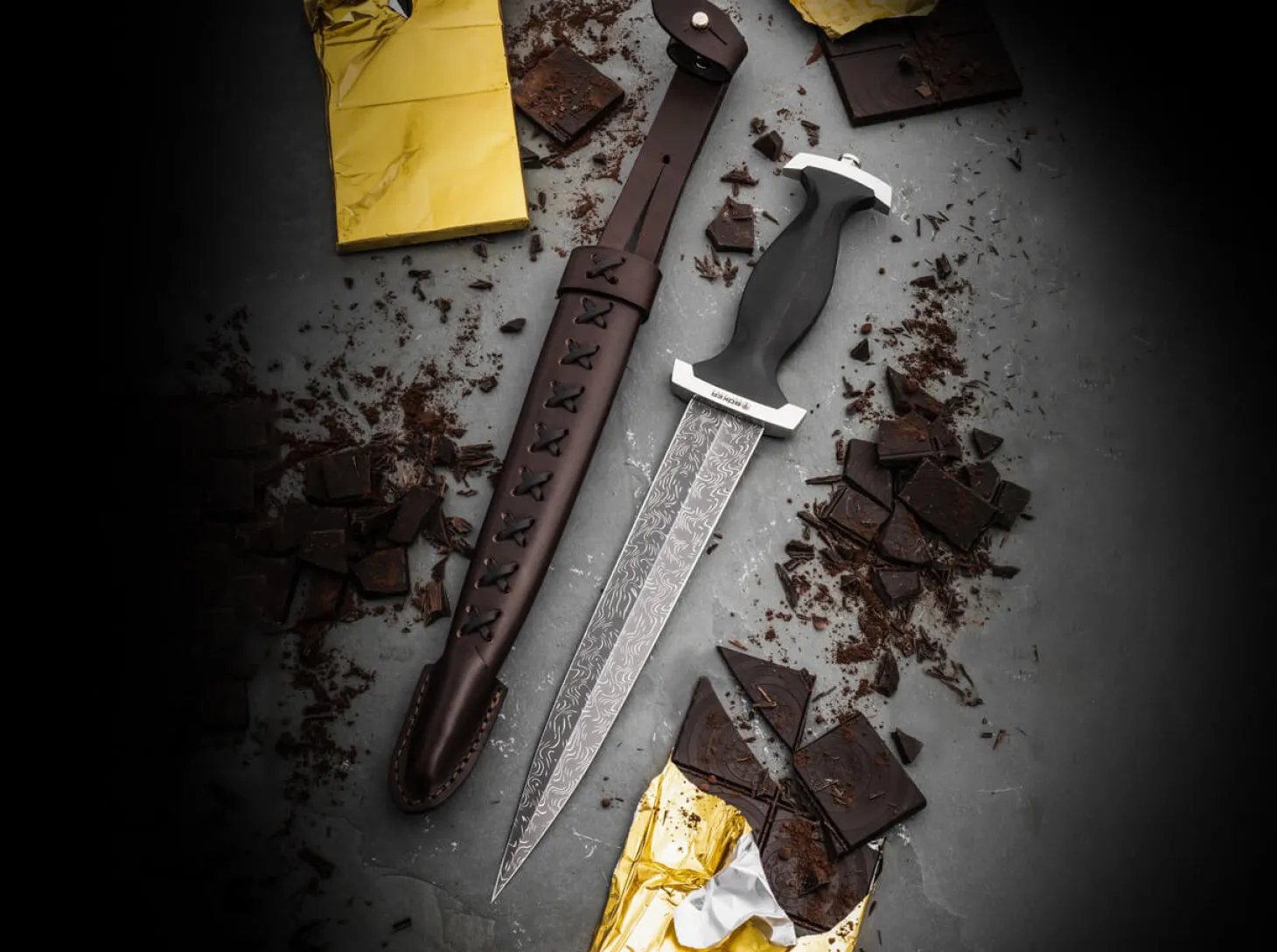 Schweizer Dolch Mosaikdamast